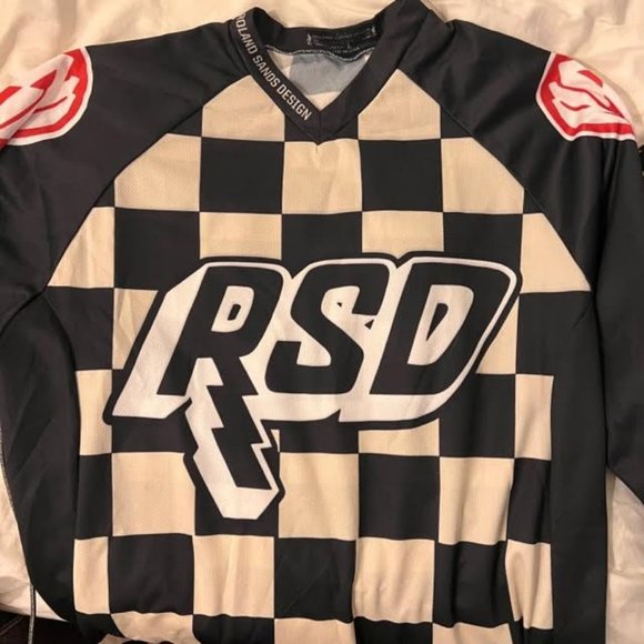 Roland Sands Motorcycle Checkers Hooligan Race Jersey Long Sleeve NEW - Picture 3 of 7